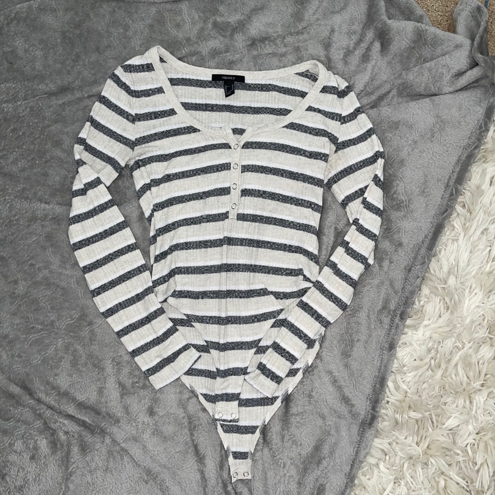 Forever 21 Striped Body Suit